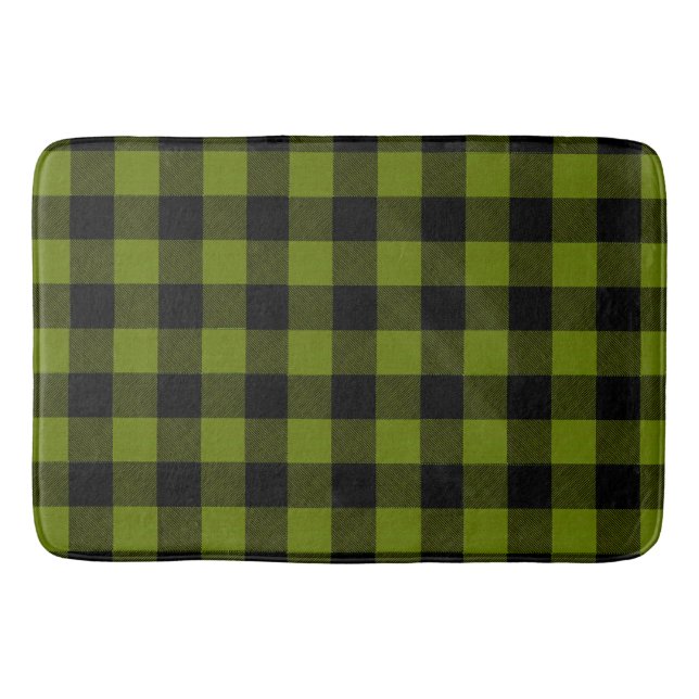 Tapis De Bain Jardin à carreaux vert Buffalo (Devant)