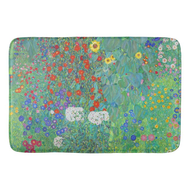 Tapis De Bain Jardin agricole avec tournesol par Gustav Klimt (Devant)