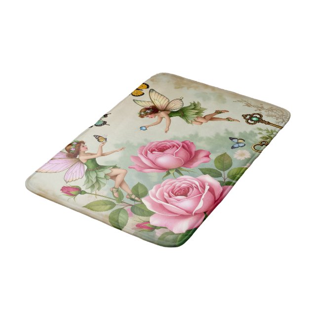 Tapis De Bain Jardin de fées florales enchantées (Angle)