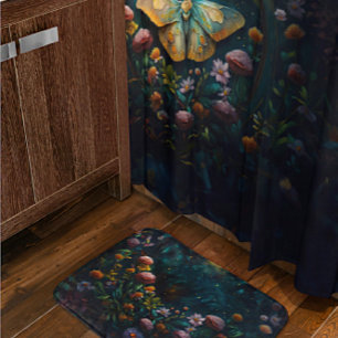 Tapis De Bain Jardin de Nuit Enchanté Paysage Floral Céleste de