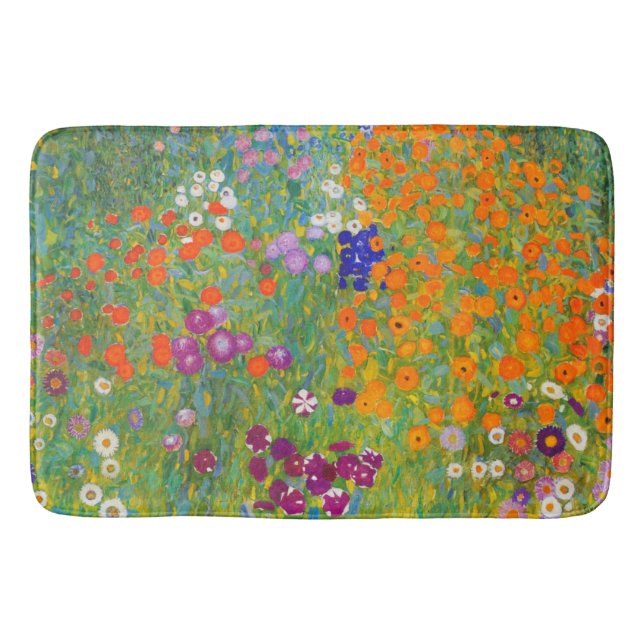Tapis De Bain Jardin des fleurs de Gustav Klimt (Devant)