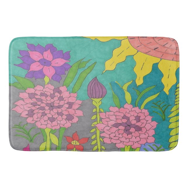 Tapis De Bain Jardin fleuri du printemps (Devant)