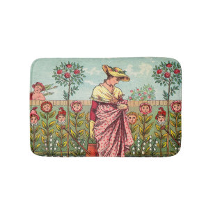 Tapis De Bain Jardin Fleurir Femme Art Antique