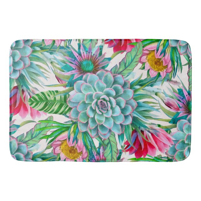 Tapis De Bain Jardin tropical de Succulents (Devant)