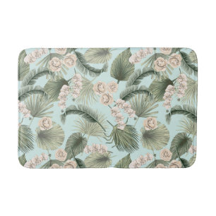 Tapis De Bain Jardin tropical Motif orchidée et palmier