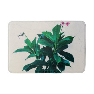 Tapis De Bain Jatropha Plante en vert naturel