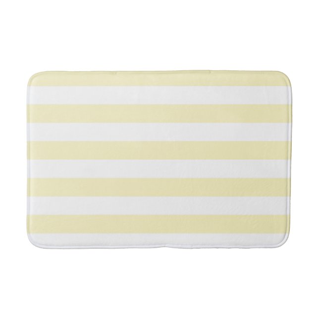 Tapis De Bain Jaune Beurre et Rayures Blanches (Devant)