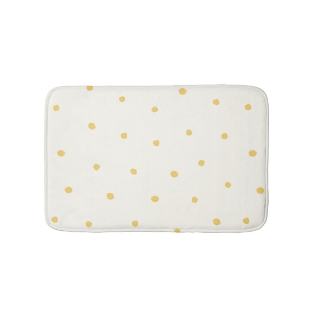 Tapis De Bain Jaune Beurre Moderne Motif à Points de Maison de C (Devant)