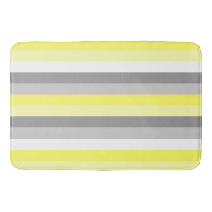Tapis de bain Jaune, Blanc et Gris