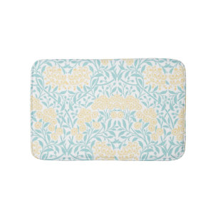 Tapis De Bain Jaune et Aqua Floral Damask