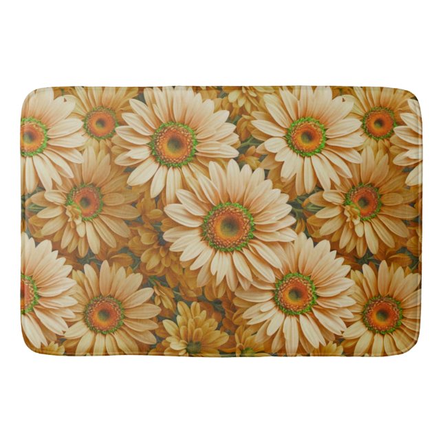 Tapis De Bain Jaune floral jaune tournesol jaunes marguerites (Devant)