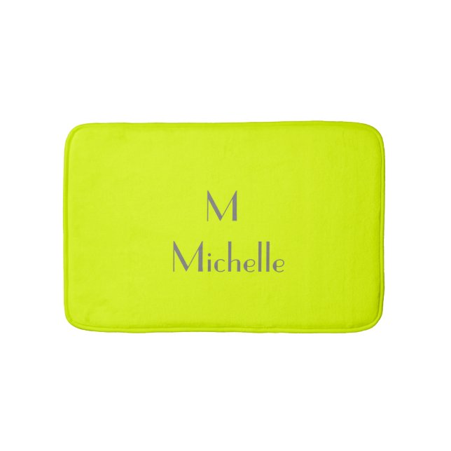 Tapis De Bain jaune fluorescent - personnalisé (Devant)