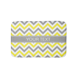 Tapis De Bain Jaune Gris Foncé Blanc Grand Chevron Gris Monogram