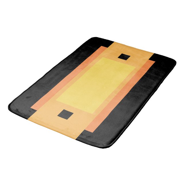 Tapis De Bain Jaune Minimal Orange Noir (Angle)