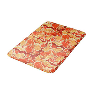 Tapis De Bain Jaune orange Bali Batik Style Motif Paisley