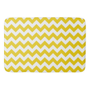 Tapis De Bain Jaune Zigzag, Jaune Chevron, Motif géométrique