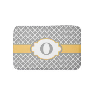 Tapis de bain jaunes gris de tapis de bain de