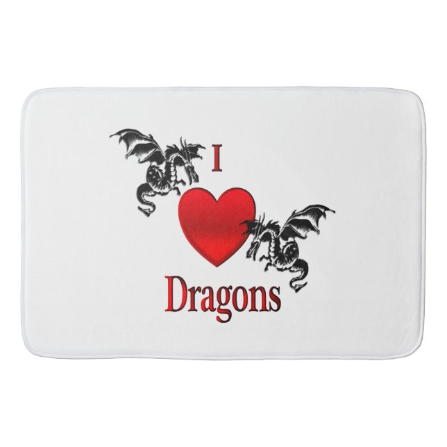 Tapis De Bain Je Coeur Dragons (Devant)