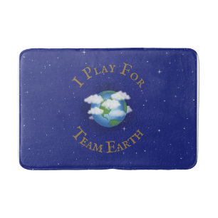 Tapis De Bain "Je joue pour Team Earth" Joueur de l'équipe de qu