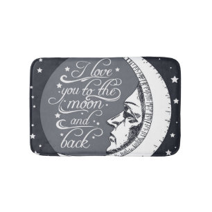 Tapis De Bain Je t'aime à la lune et au dos