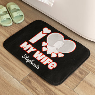 Tapis De Bain Je t'aime ma femme personnalisé – Ajouter nom et p