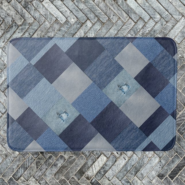 Tapis De Bain Jeans Patchwork Denim Fabric (Créateur téléchargé)