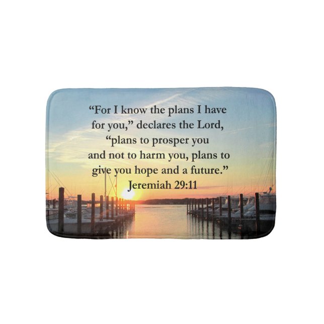 TAPIS DE BAIN JEREMIAH PAISIBLE 29:11 COUCHER DE SOLEIL (Devant)