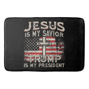 Tapis De Bain Jésus Est Mon Sauveur Trump Est Mon Président Amér