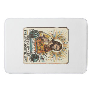 Tapis De Bain Jésus laissant tomber lourdement un haltère bruyam