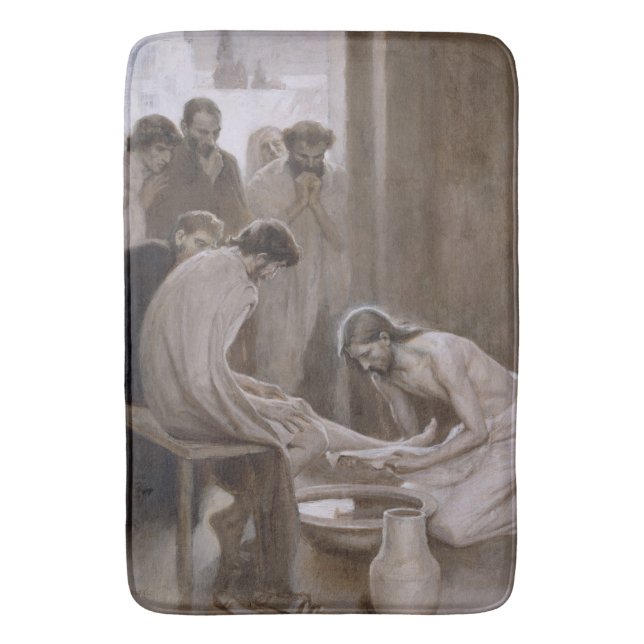 Tapis De Bain Jésus Lave les pieds de ses disciples (devant Vertical)