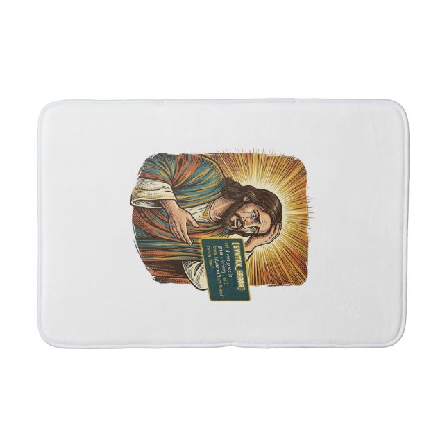 Tapis De Bain Jésus pleurant Erreur de syntaxe Codage Programmeu (Devant)