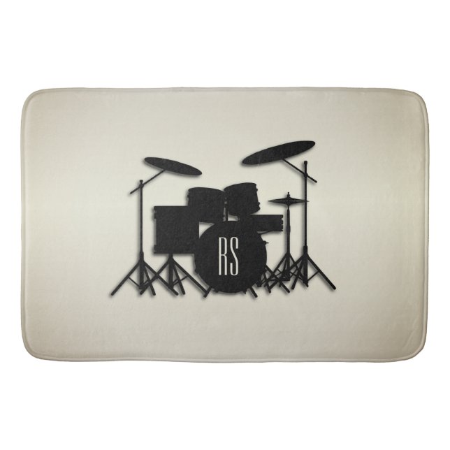 Tapis De Bain Jeu de tambour monogramme or (Devant)