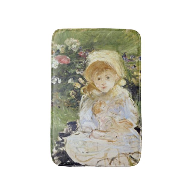Tapis De Bain Jeune fille avec une poupée (par Berthe Morisot) (Devant (Vertical))