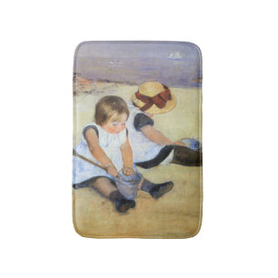 Tapis De Bain Jeunes enfants jouant sur la plage (Mary Cassatt)