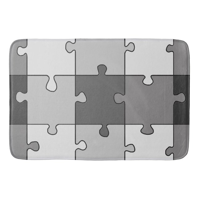 Tapis De Bain Jigsaw Puzzle Gris Tons (Devant)