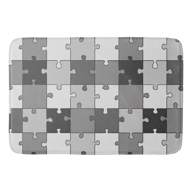 Tapis De Bain Jigsaw Puzzle Gris Tons (Devant)