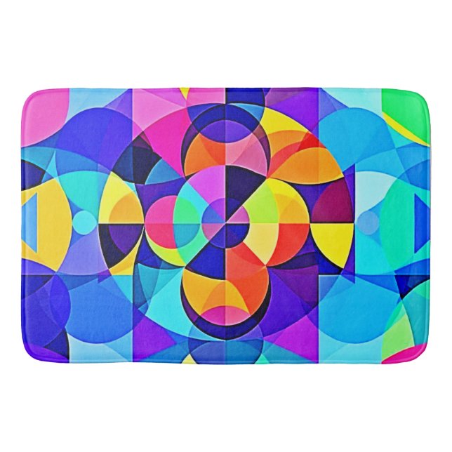 Tapis De Bain Joie géométrique vive (Devant)