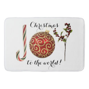 Tapis De Bain Joie mot art sucre de canne ornement et saint