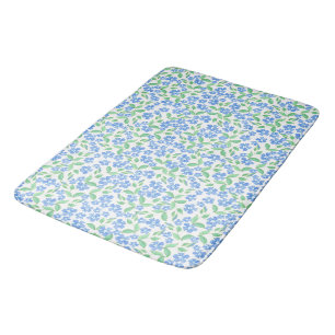 Tapis De Bain Joli bleu bleu bleu vert blanc persil Fleurs