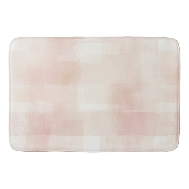 Tapis De Bain Joli carreau rose pêche crème (Devant)