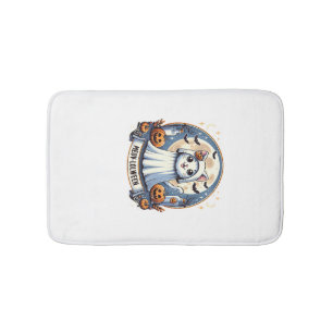 Tapis De Bain Joli chat de Meow-lolween en costume de fantôme Ha