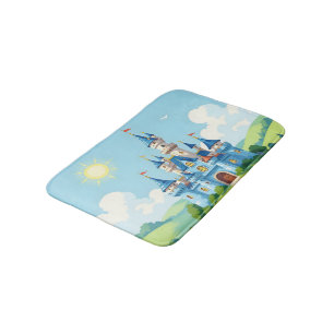Tapis De Bain Joli château bleu et blanc