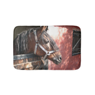 Tapis De Bain Joli Cheval de Baie dans un soleil stable