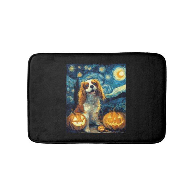 Tapis De Bain Joli chien Cavalier King Charles Spaniel Halloween (Devant)