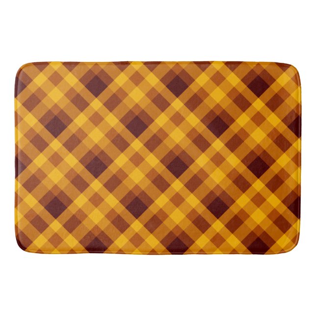 Tapis De Bain Joli Citrouille Orange Plaid Grand Mat Bain (Devant)