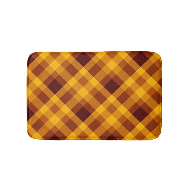 Tapis De Bain Joli Citrouille Orange Plaid Petit Mat Bain (Devant)