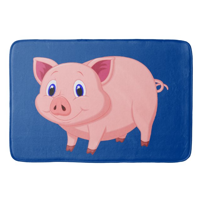 Tapis De Bain Joli Cochon rose Design Salle de bain (Devant)