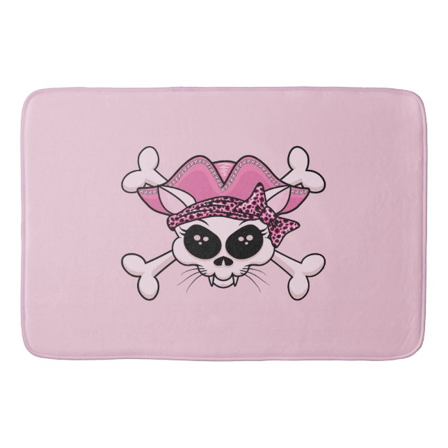 Tapis De Bain Joli crâne de Kitty Pirate (Devant)