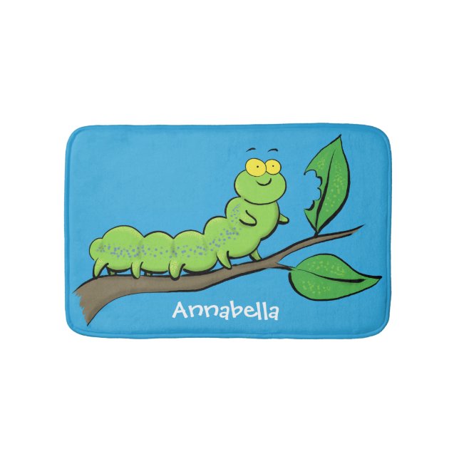 Tapis De Bain Joli dessin animé de chenille verte mignonne (Devant)