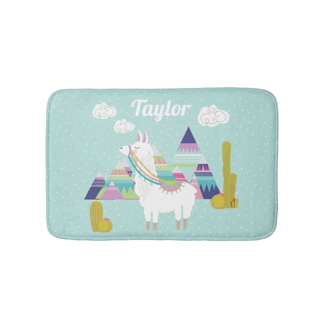 Tapis De Bain Joli et coloré Désert Alpaca Personnalisé (Devant)